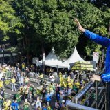 L'affluence des soutiens à Jair Bolsonaro était en nette baisse dimanche à São Paulo par rapport aux rassemblements d'avril et de février. KEYSTONE/EPA/Sebastiao Moreira